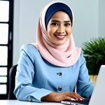 **

"A professional Malay businesswoman, fully clothed in a modest baju kurung and headscarf, sitting at a modern desk in a bright, airy office. She is working on a laptop with a friendly smile.  Safe for work, appropriate content, perfect anatomy, natural proportions, professional, modest, family-friendly, well-formed hands, proper finger count, natural body proportions, high quality."

**